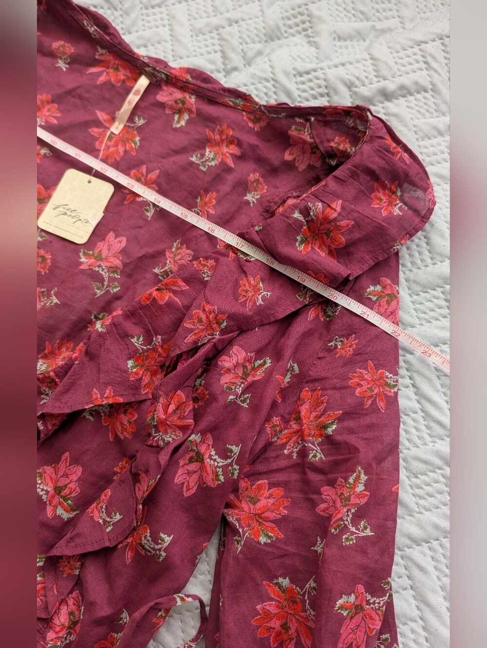 Free People Amanda Ruffle Wrap Top (L) - Picture 10 of 11